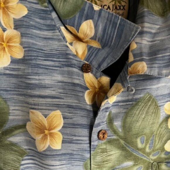 🧡3/15 Jamaica Jaxx Silk Hawaiian Shirt Men's L/G - Picture 2 of 11